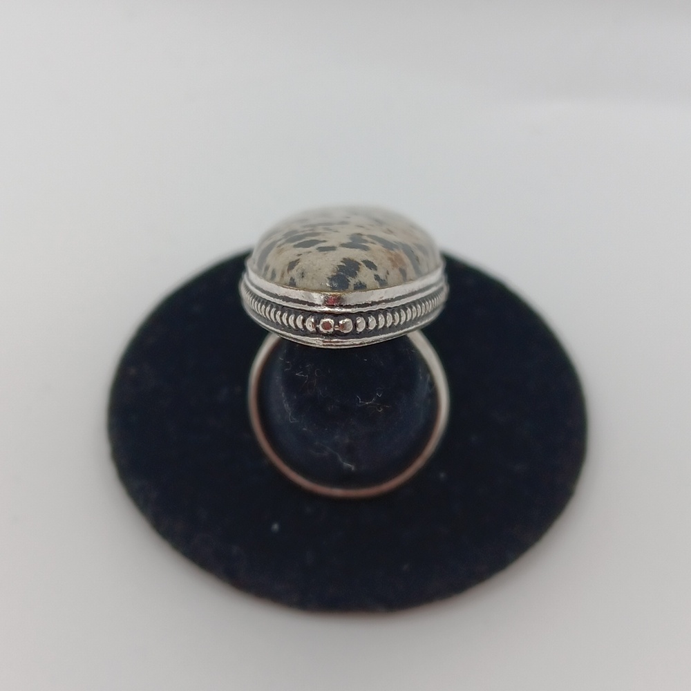 DALMATIAN STONE RING SIZE 7 - Picture 4 of 5